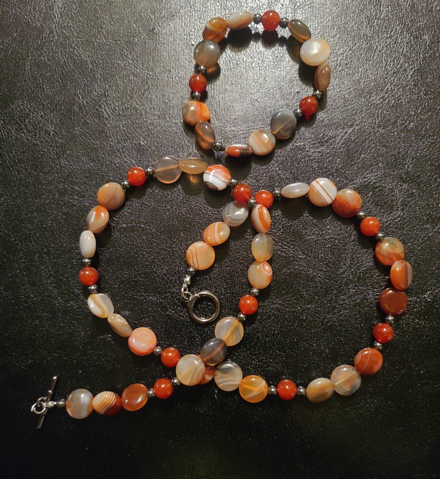 Agate Necklace & Bracelet Set