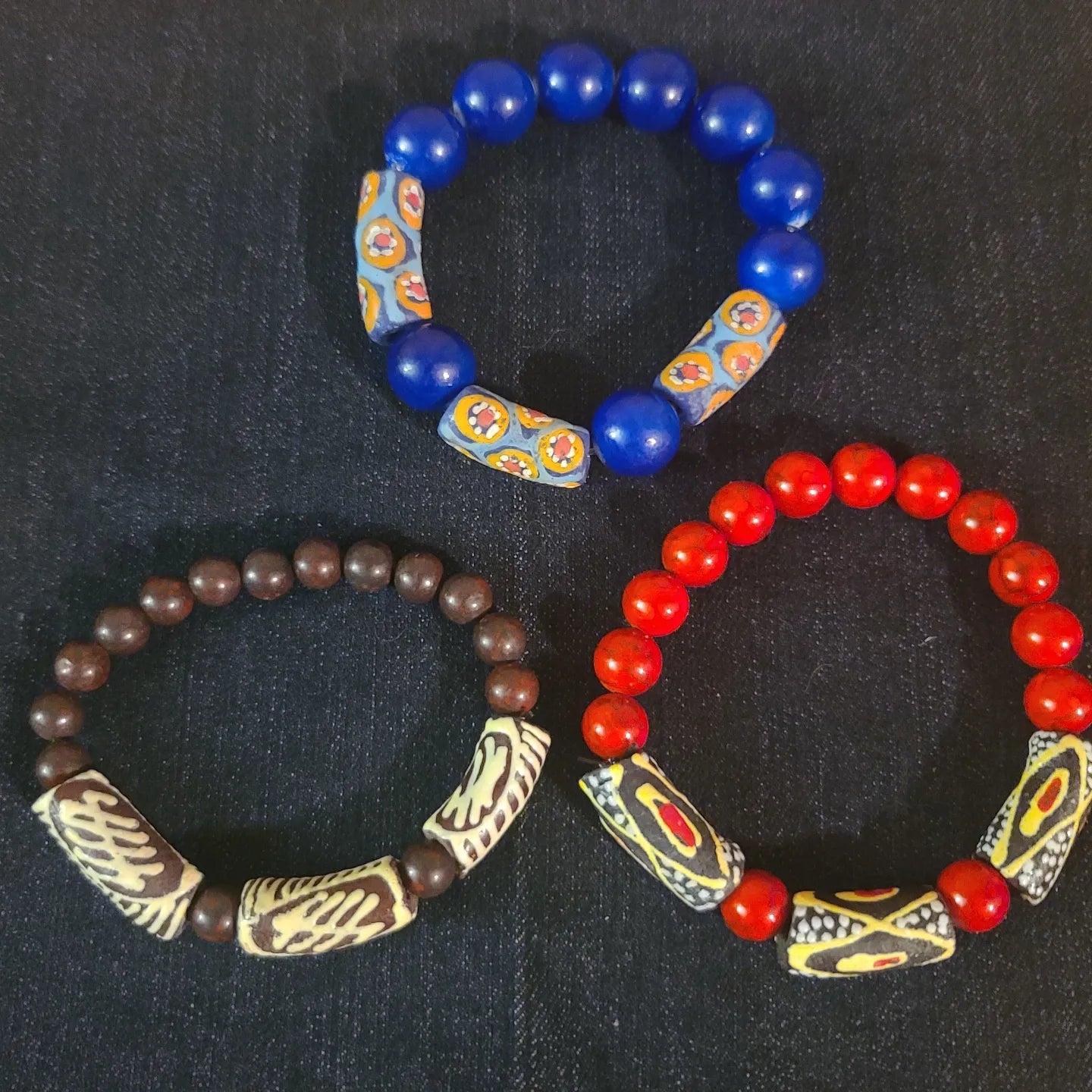 African Bead Stretch Bracelets