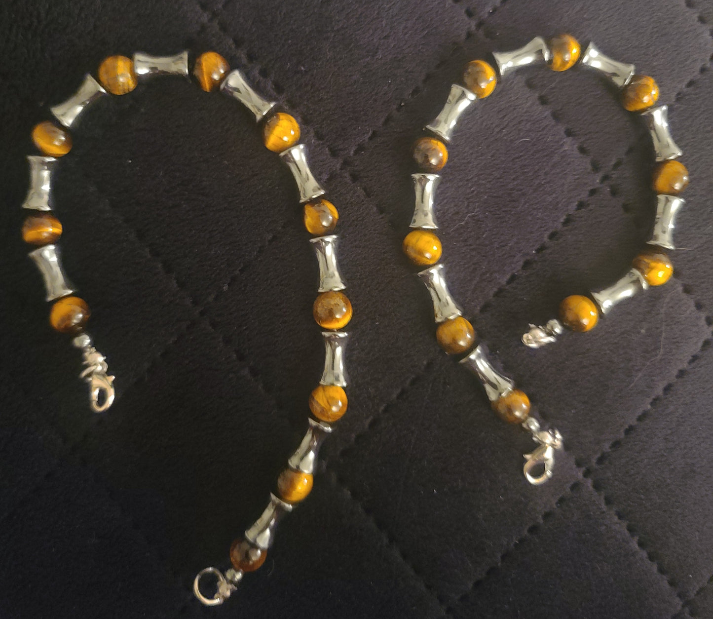 Hematite and Tiger Eye Bracelet with Lobster Clasp