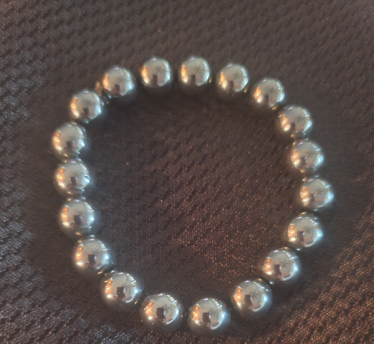 Silver Hematite Stretch Bracelet