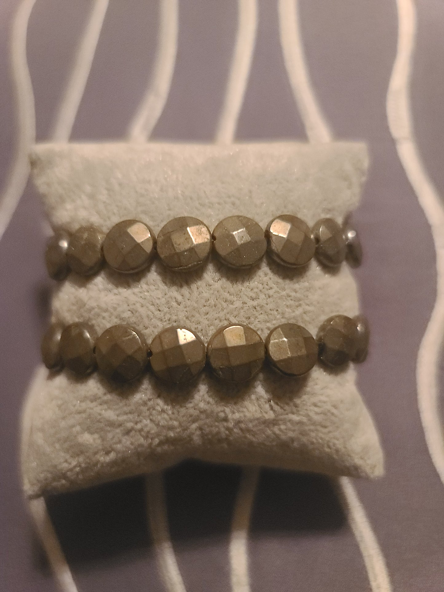 Pyrite Faceted Gemstone Stretch Bracelet