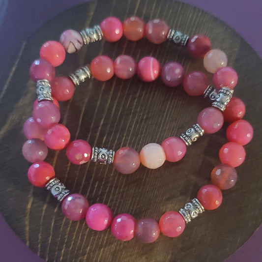 Pink Jade Stretch Bracelet