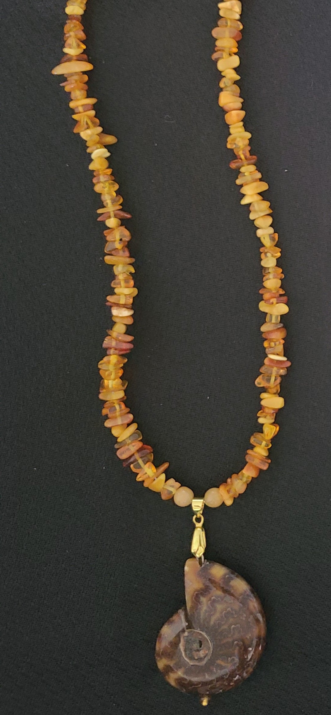 Yellow Amber Gemstone Chip Necklace with Matching Bracelet (Not pictured)